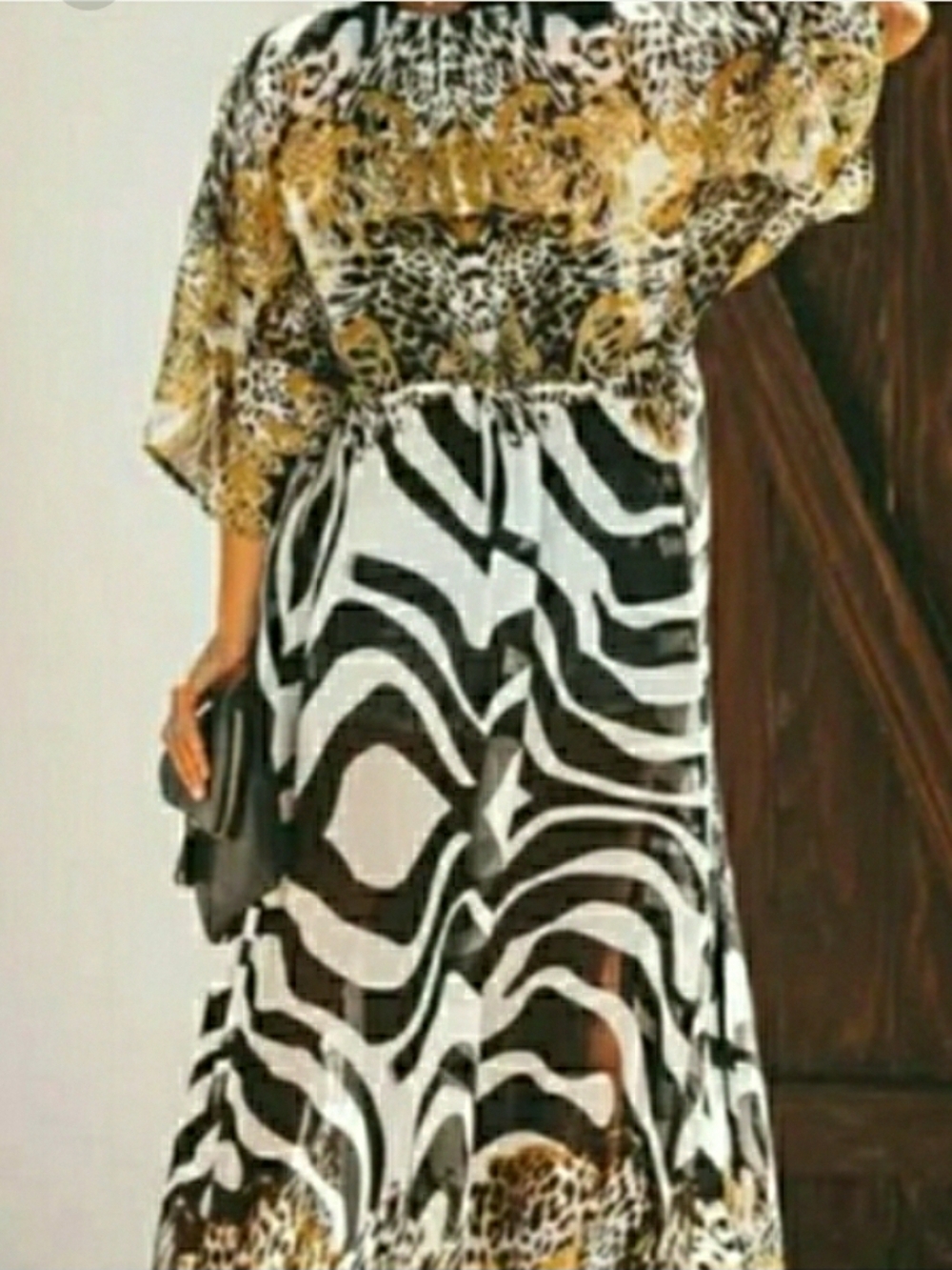 Kimono Leopard Swimsuit Cover up Zebra Wrap Top Duster L ๐ค NEW - Picture 5 of 10